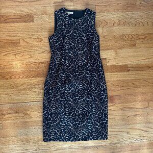 Michael Kors Sleeveless, Black Lace, Sheath Cocktail Designer Midi Dress, size 4
